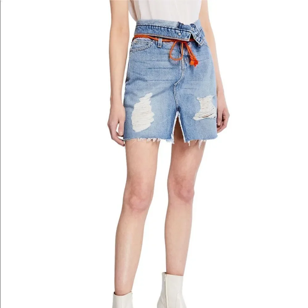 Hudson Sloane High-Rise Denim Skirt
